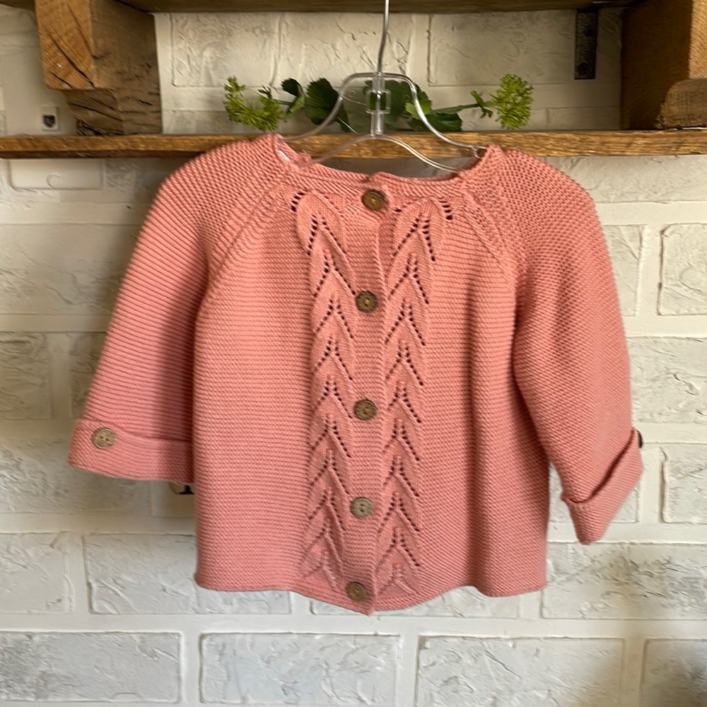 Lil Souls pink cardigan sweater 1-2 years